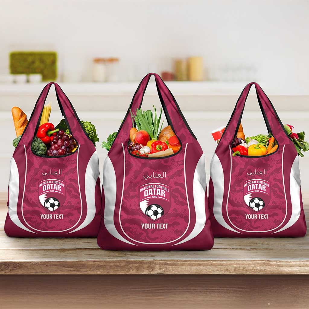 Custom Qatar Football Grocery Bag 2026 Come On The Maroons - Wonder Print Shop