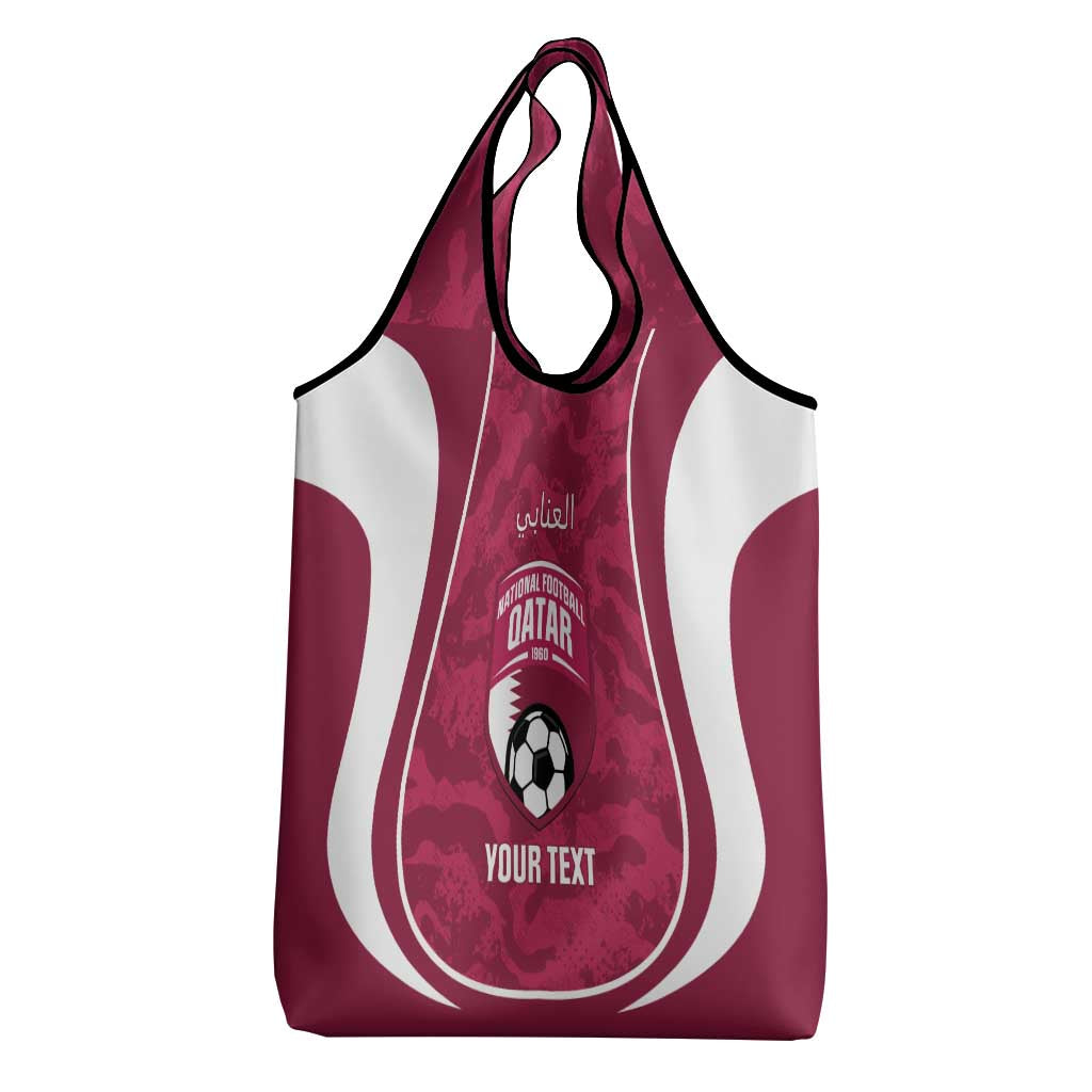 Custom Qatar Football Grocery Bag 2026 Come On The Maroons - Wonder Print Shop