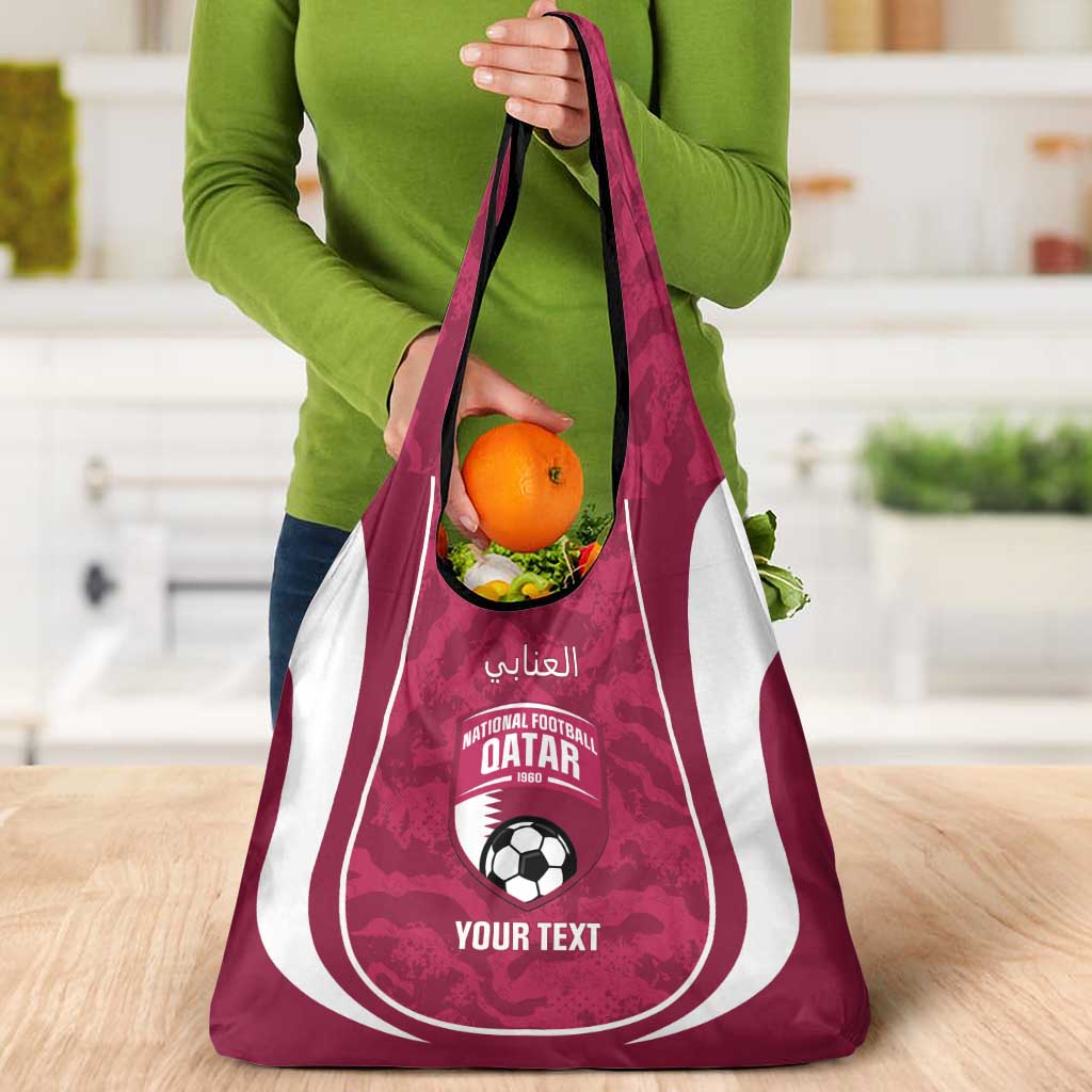 Custom Qatar Football Grocery Bag 2026 Come On The Maroons - Wonder Print Shop