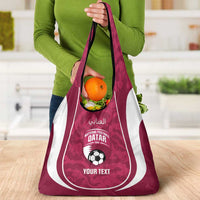 Custom Qatar Football Grocery Bag 2026 Come On The Maroons - Wonder Print Shop