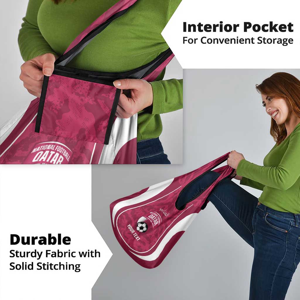 Custom Qatar Football Grocery Bag 2026 Come On The Maroons - Wonder Print Shop