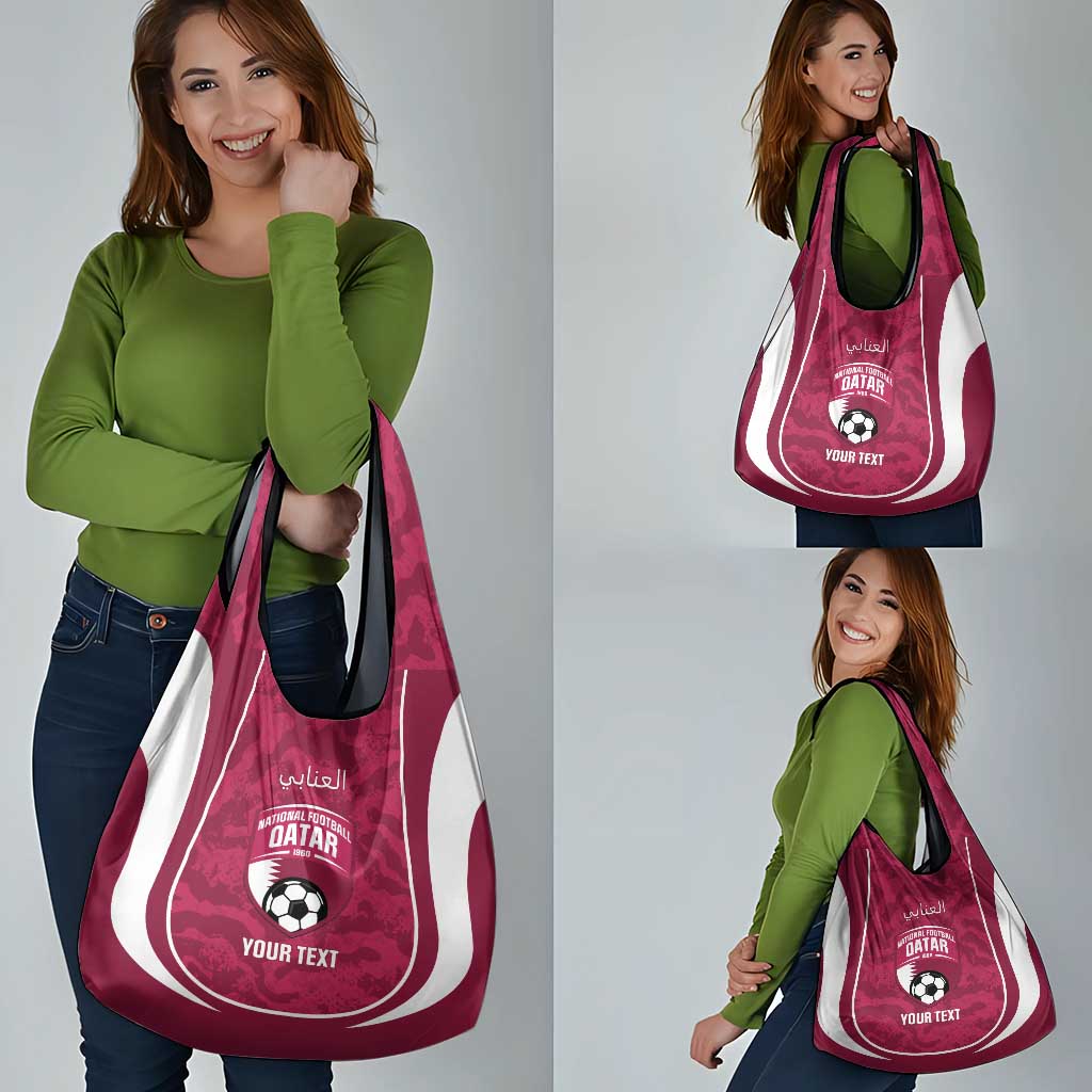Custom Qatar Football Grocery Bag 2026 Come On The Maroons - Wonder Print Shop