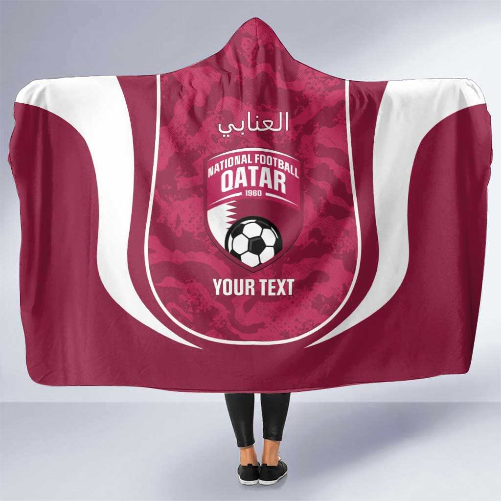 Custom Qatar Football Hooded Blanket 2026 Come On The Maroons - Wonder Print Shop