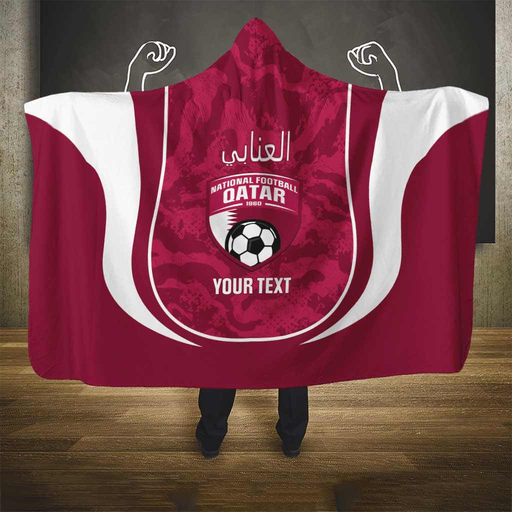 Custom Qatar Football Hooded Blanket 2026 Come On The Maroons - Wonder Print Shop
