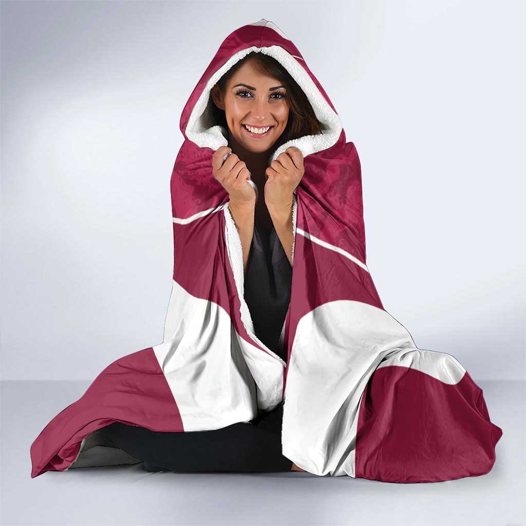 Custom Qatar Football Hooded Blanket 2026 Come On The Maroons - Wonder Print Shop