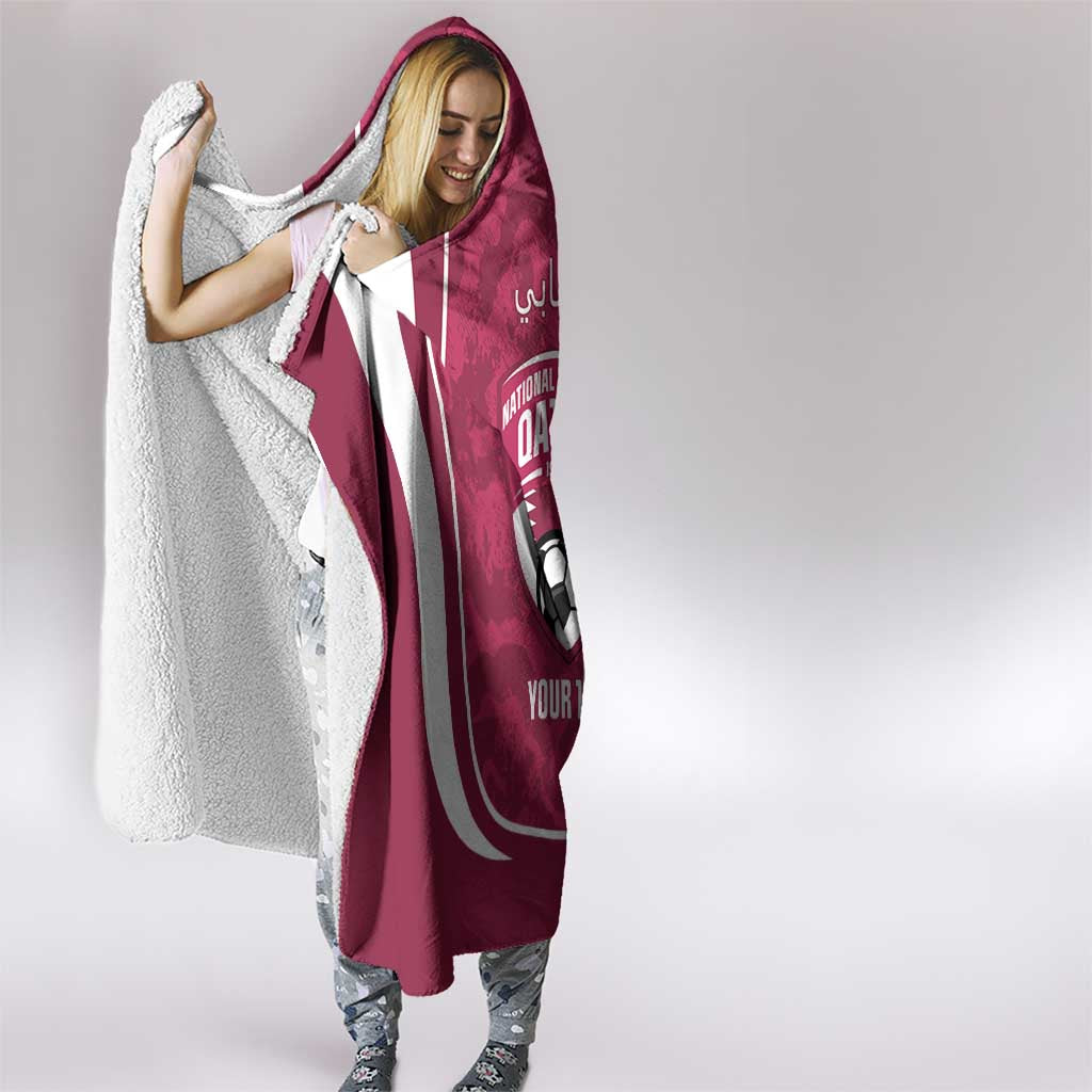 Custom Qatar Football Hooded Blanket 2026 Come On The Maroons - Wonder Print Shop