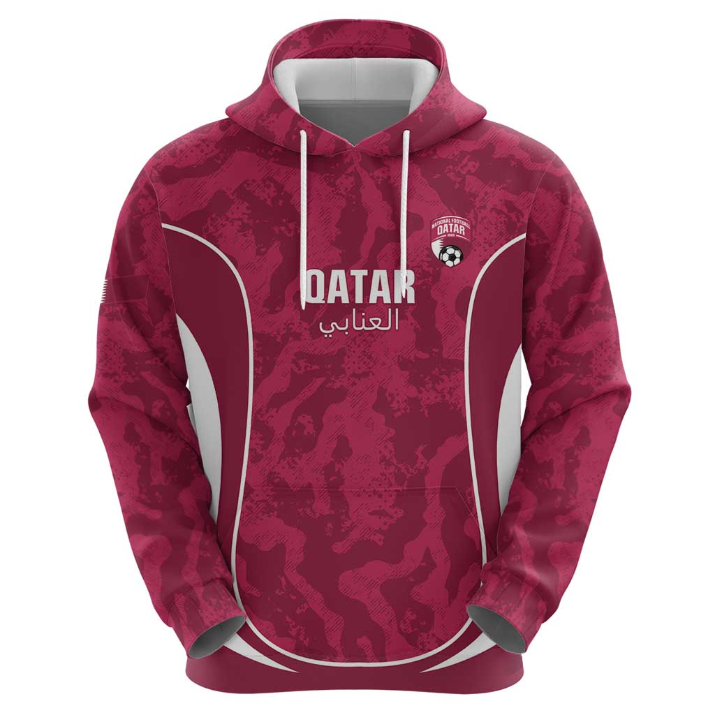 Custom Qatar Football Hoodie 2026 Come On The Maroons - Wonder Print Shop
