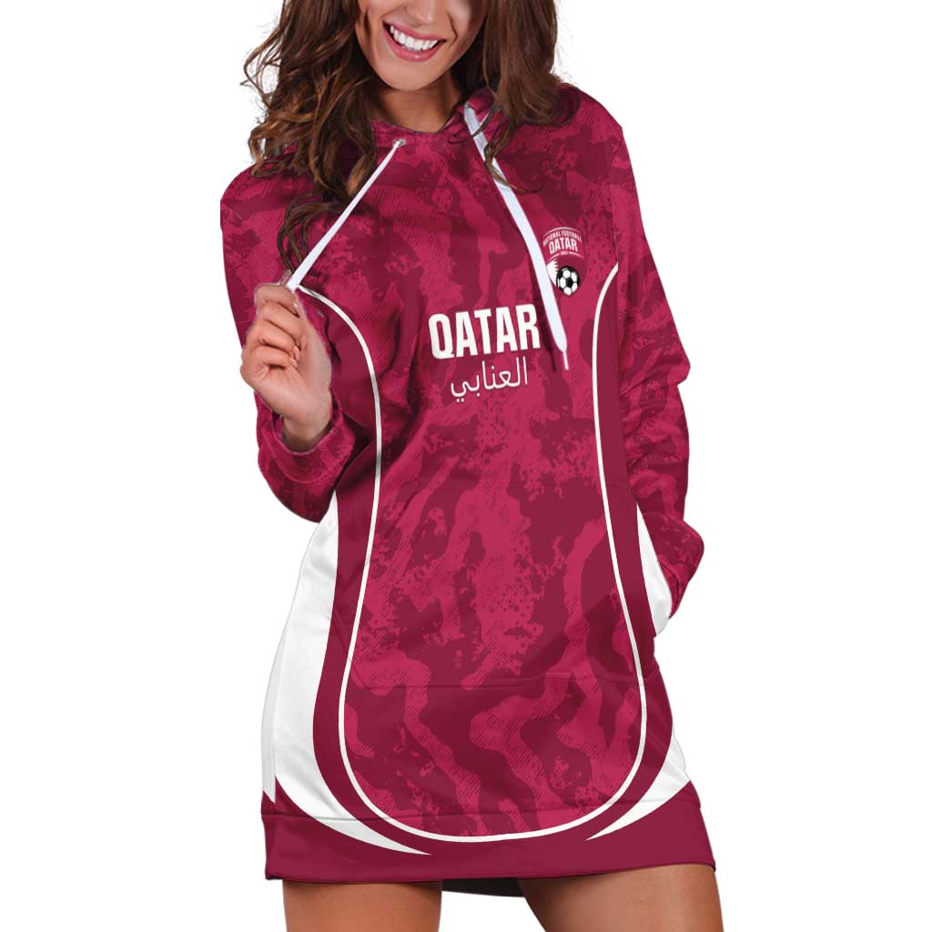 Custom Qatar Football Hoodie Dress 2026 Come On The Maroons - Wonder Print Shop