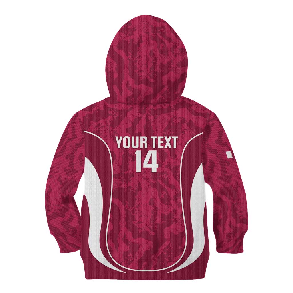 Custom Qatar Football Kid Hoodie 2026 Come On The Maroons - Wonder Print Shop