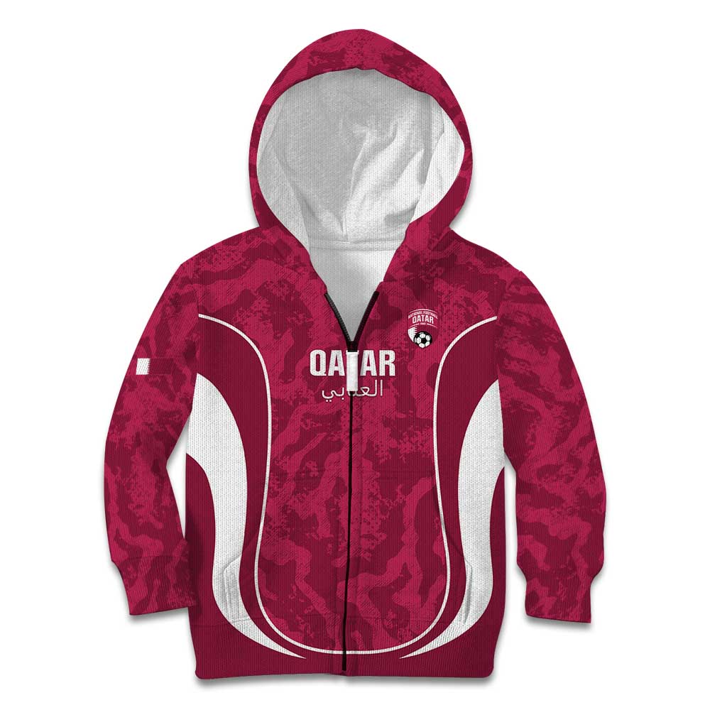 Custom Qatar Football Kid Hoodie 2026 Come On The Maroons - Wonder Print Shop