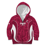 Custom Qatar Football Kid Hoodie 2026 Come On The Maroons - Wonder Print Shop