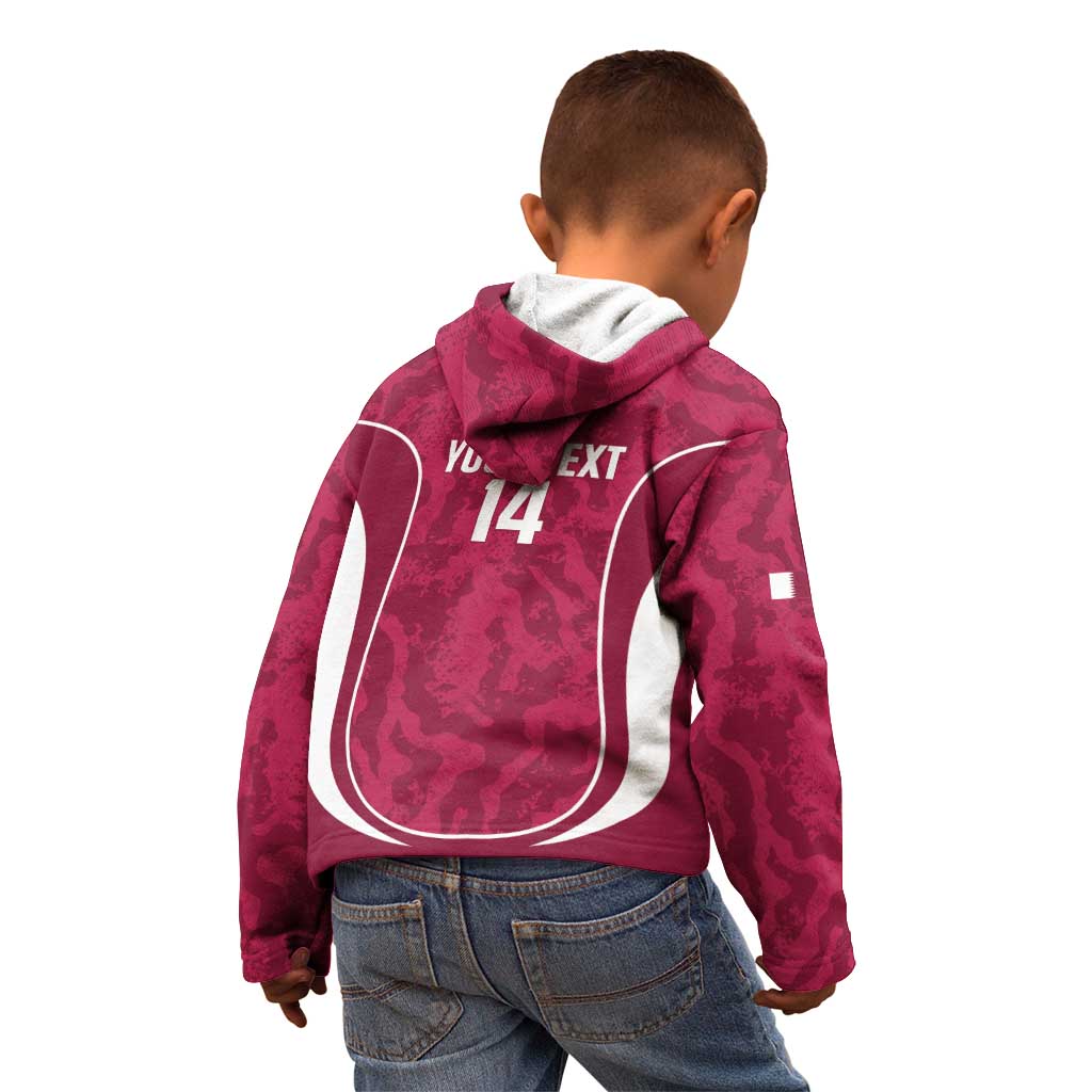 Custom Qatar Football Kid Hoodie 2026 Come On The Maroons - Wonder Print Shop