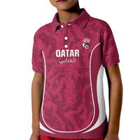 Custom Qatar Football Kid Polo Shirt 2026 Come On The Maroons - Wonder Print Shop