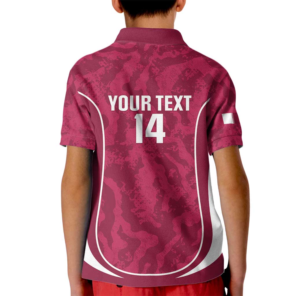 Custom Qatar Football Kid Polo Shirt 2026 Come On The Maroons - Wonder Print Shop