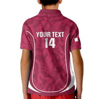 Custom Qatar Football Kid Polo Shirt 2026 Come On The Maroons - Wonder Print Shop