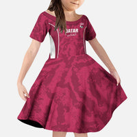 Custom Qatar Football Kid Short Sleeve Dress 2026 Come On The Maroons - Wonder Print Shop