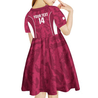 Custom Qatar Football Kid Short Sleeve Dress 2026 Come On The Maroons - Wonder Print Shop