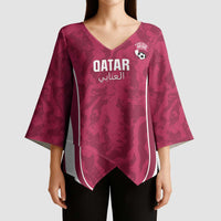 Custom Qatar Football Kimono Sleeve Blouse 2026 Come On The Maroons - Wonder Print Shop