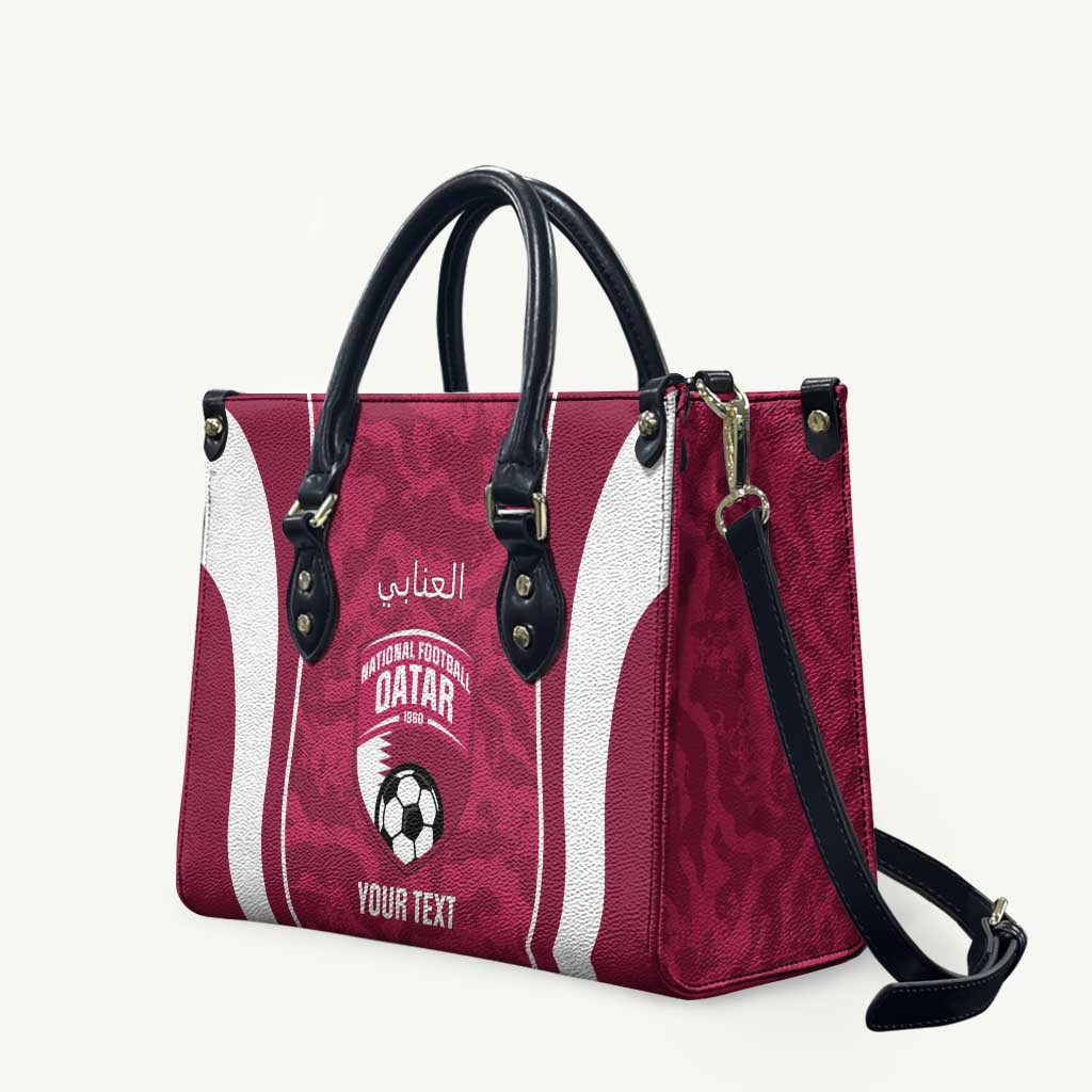 Custom Qatar Football Leather Bag 2026 Come On The Maroons - Wonder Print Shop