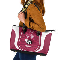 Custom Qatar Football Leather Tote Bag 2026 Come On The Maroons - Wonder Print Shop