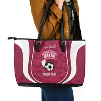 Custom Qatar Football Leather Tote Bag 2026 Come On The Maroons - Wonder Print Shop