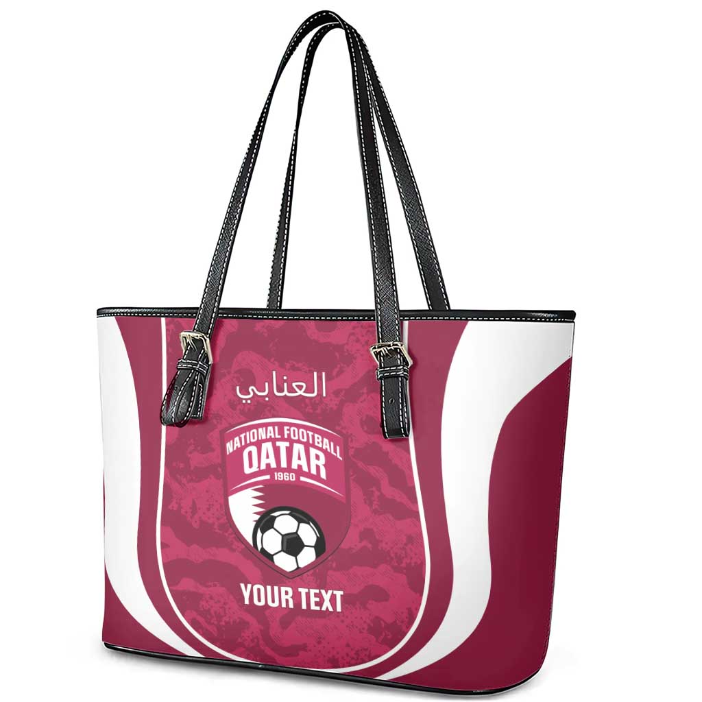 Custom Qatar Football Leather Tote Bag 2026 Come On The Maroons - Wonder Print Shop