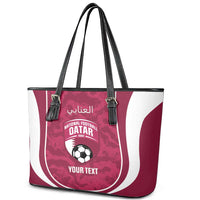 Custom Qatar Football Leather Tote Bag 2026 Come On The Maroons - Wonder Print Shop