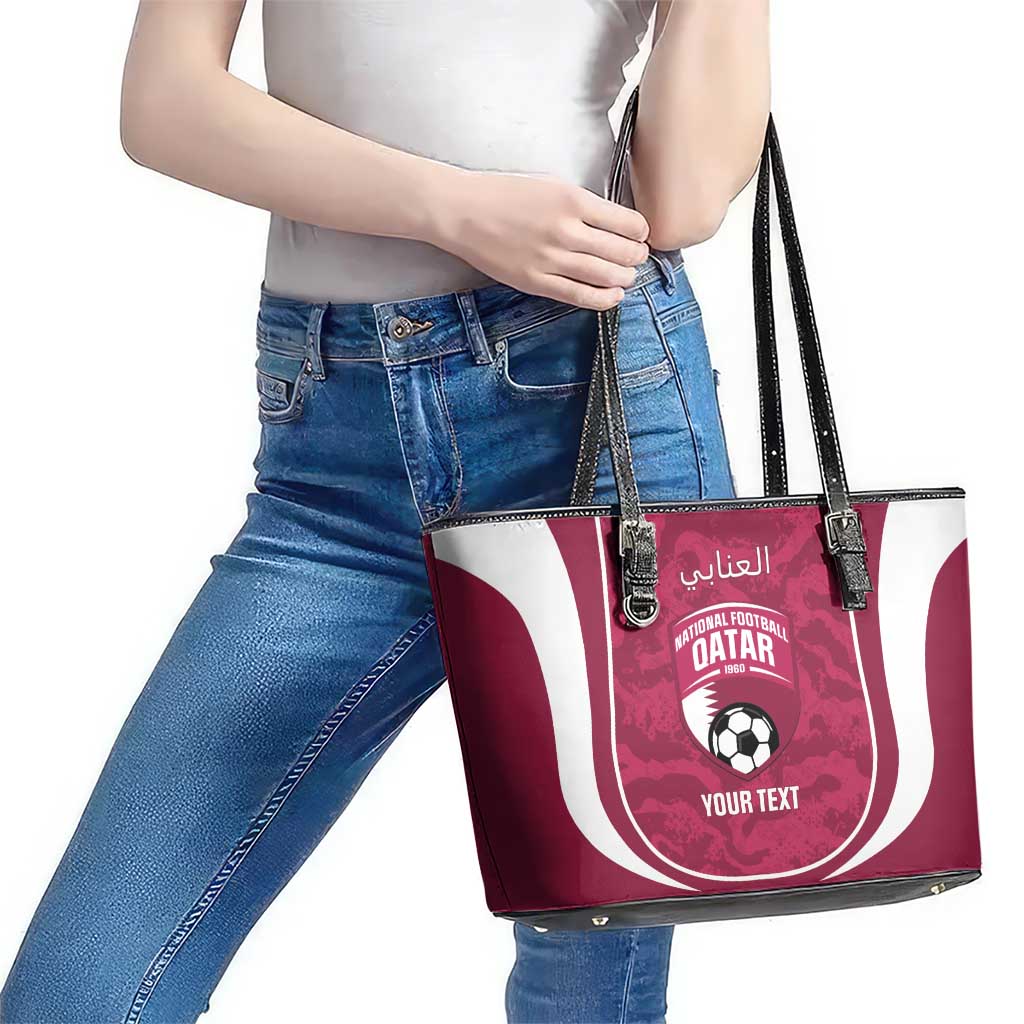 Custom Qatar Football Leather Tote Bag 2026 Come On The Maroons - Wonder Print Shop