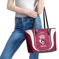 Custom Qatar Football Leather Tote Bag 2026 Come On The Maroons - Wonder Print Shop
