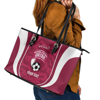 Custom Qatar Football Leather Tote Bag 2026 Come On The Maroons - Wonder Print Shop
