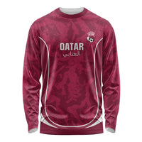 Custom Qatar Football Long Sleeve Shirt 2026 Come On The Maroons - Wonder Print Shop