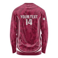 Custom Qatar Football Long Sleeve Shirt 2026 Come On The Maroons - Wonder Print Shop