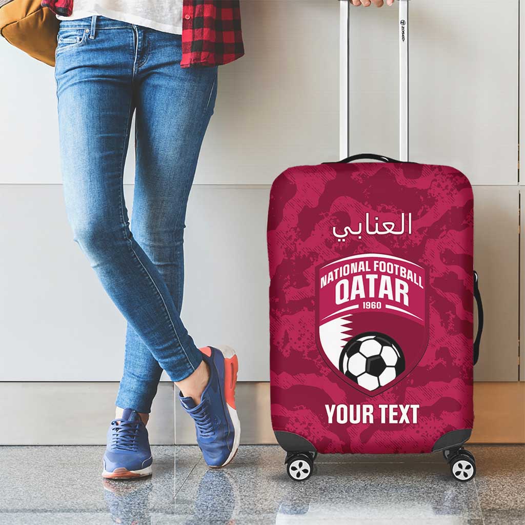 Custom Qatar Football Luggage Cover 2026 Come On The Maroons - Wonder Print Shop