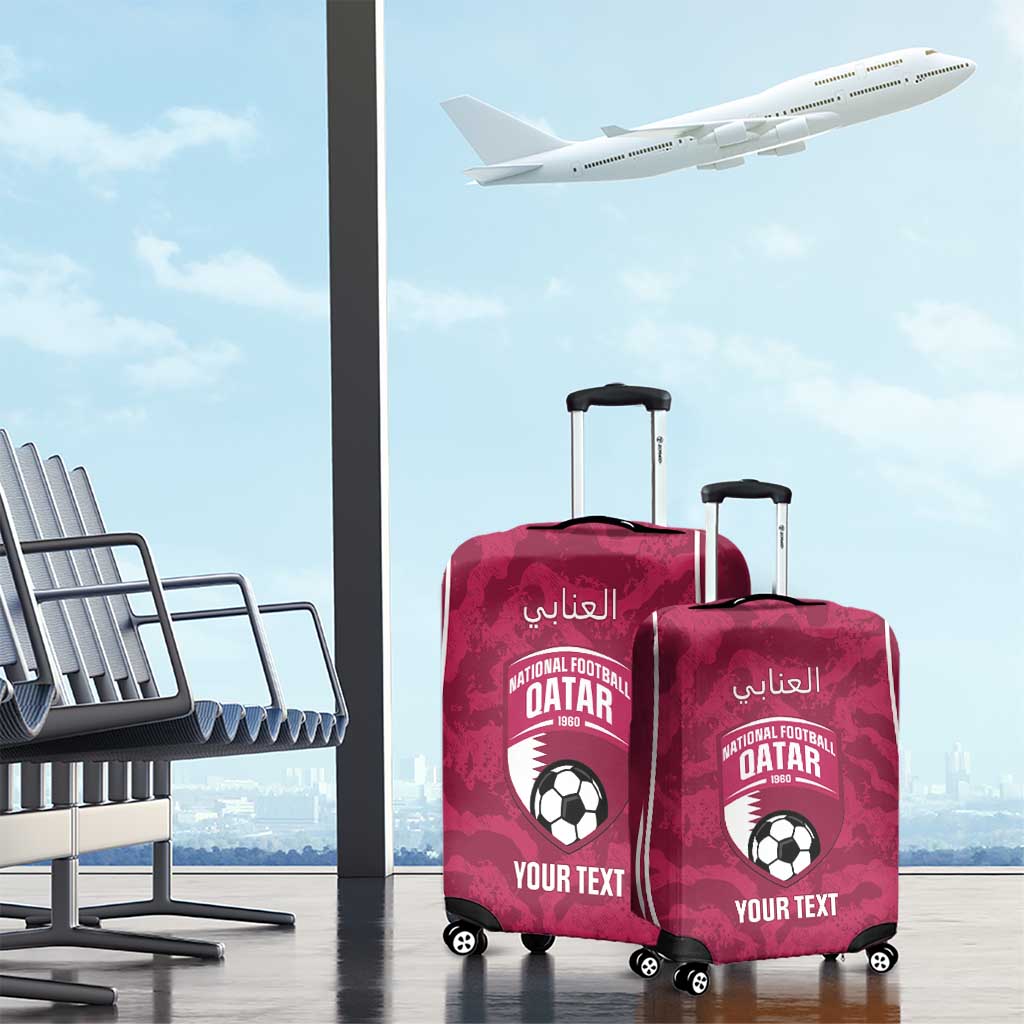 Custom Qatar Football Luggage Cover 2026 Come On The Maroons - Wonder Print Shop