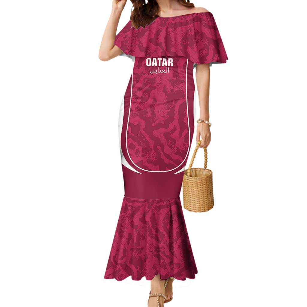 Custom Qatar Football Mermaid Dress 2026 Come On The Maroons - Wonder Print Shop