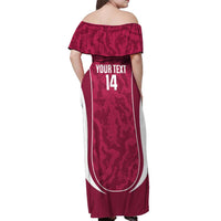 Custom Qatar Football Off Shoulder Maxi Dress 2026 Come On The Maroons - Wonder Print Shop