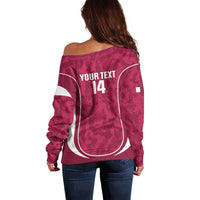 Custom Qatar Football Off Shoulder Sweater 2026 Come On The Maroons - Wonder Print Shop