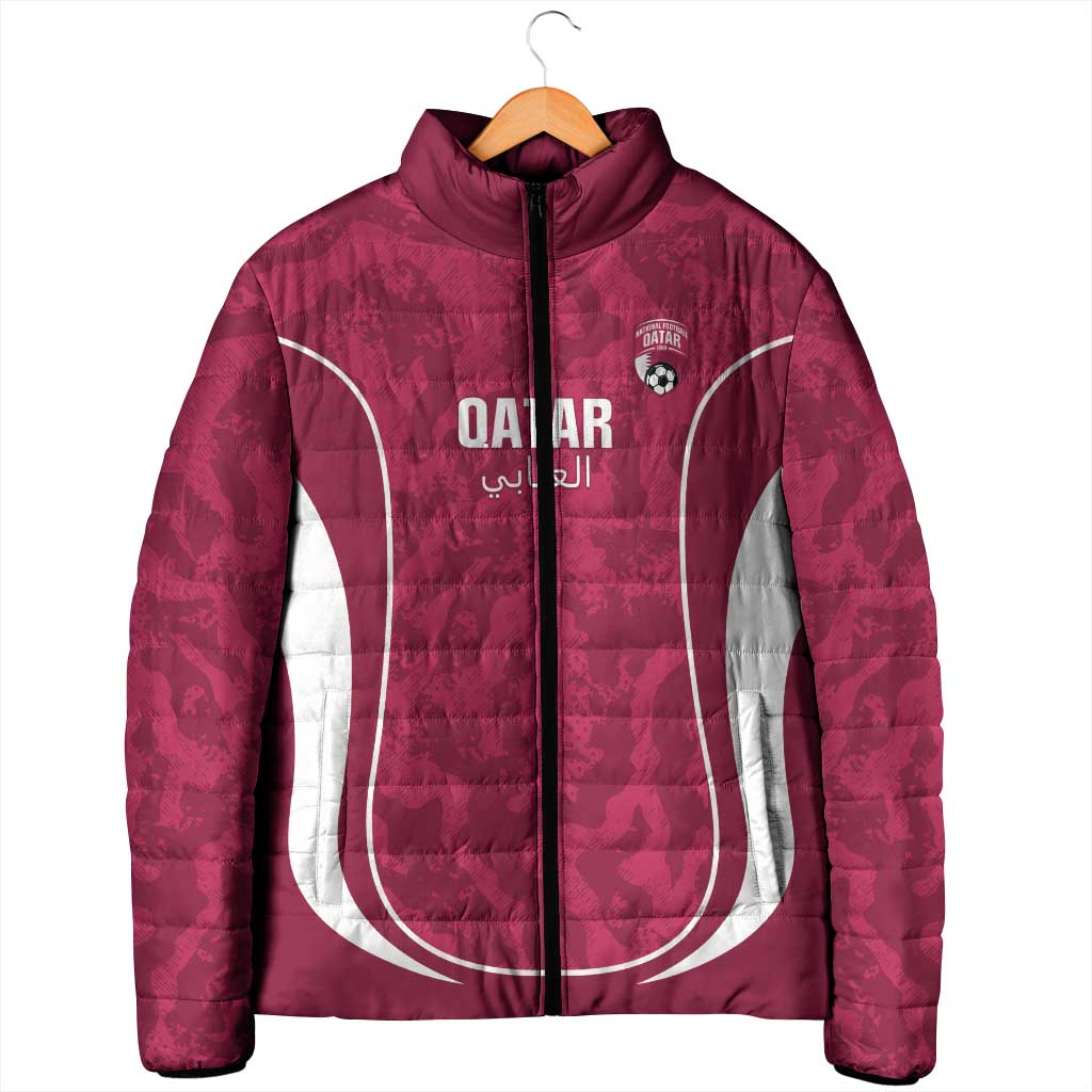 Custom Qatar Football Padded Jacket 2026 Come On The Maroons - Wonder Print Shop