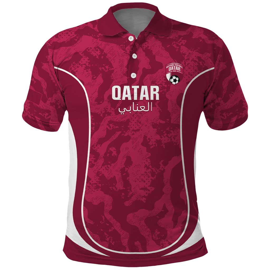 Custom Qatar Football Polo Shirt 2026 Come On The Maroons - Wonder Print Shop