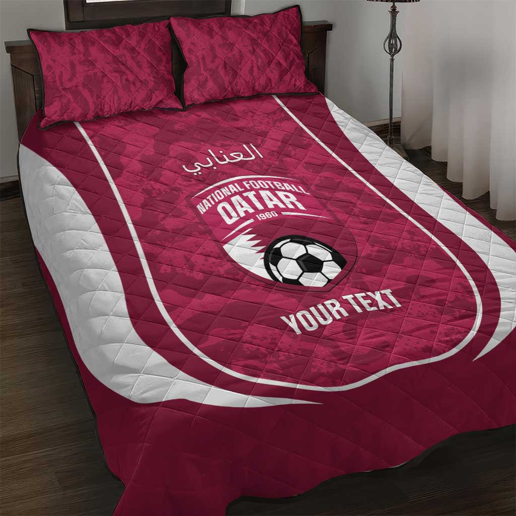 Custom Qatar Football Quilt Bed Set 2026 Come On The Maroons - Wonder Print Shop