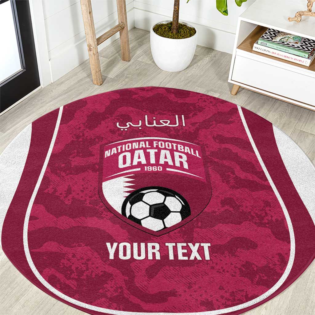 Custom Qatar Football Round Carpet 2026 Come On The Maroons - Wonder Print Shop