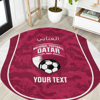 Custom Qatar Football Round Carpet 2026 Come On The Maroons - Wonder Print Shop