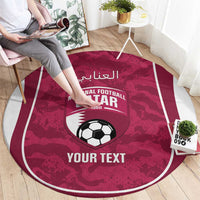 Custom Qatar Football Round Carpet 2026 Come On The Maroons - Wonder Print Shop