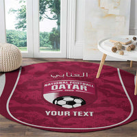 Custom Qatar Football Round Carpet 2026 Come On The Maroons - Wonder Print Shop