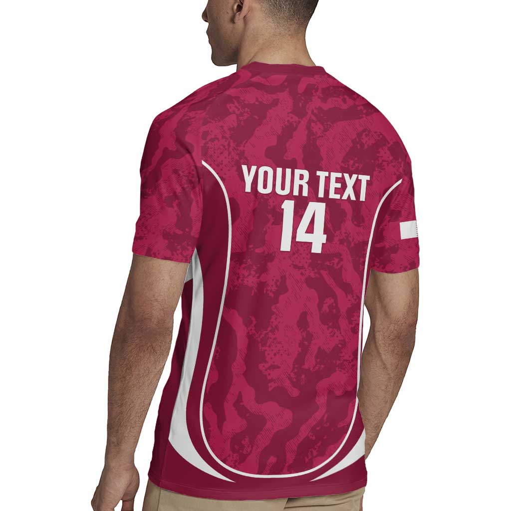 Custom Qatar Football Rugby Jersey 2026 Come On The Maroons - Wonder Print Shop