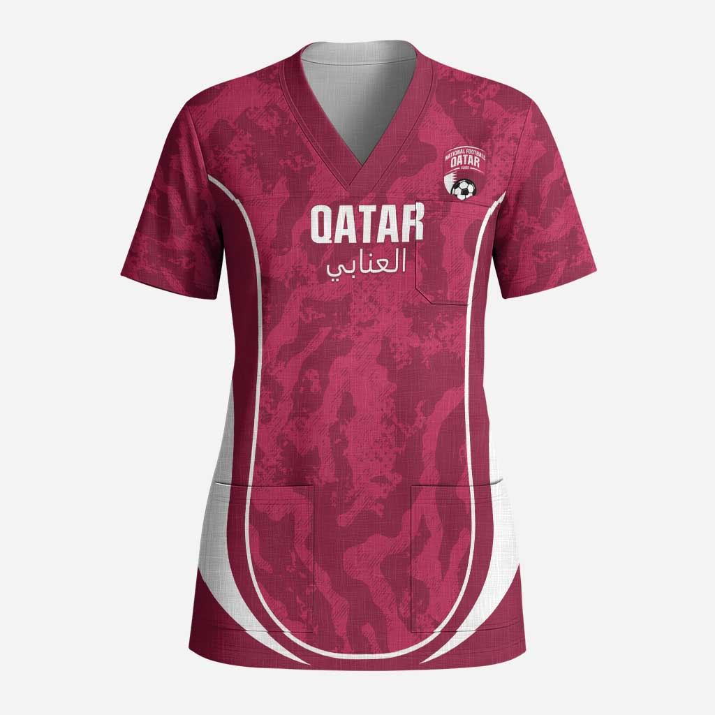 Custom Qatar Football Scrub Top 2026 Come On The Maroons - Wonder Print Shop