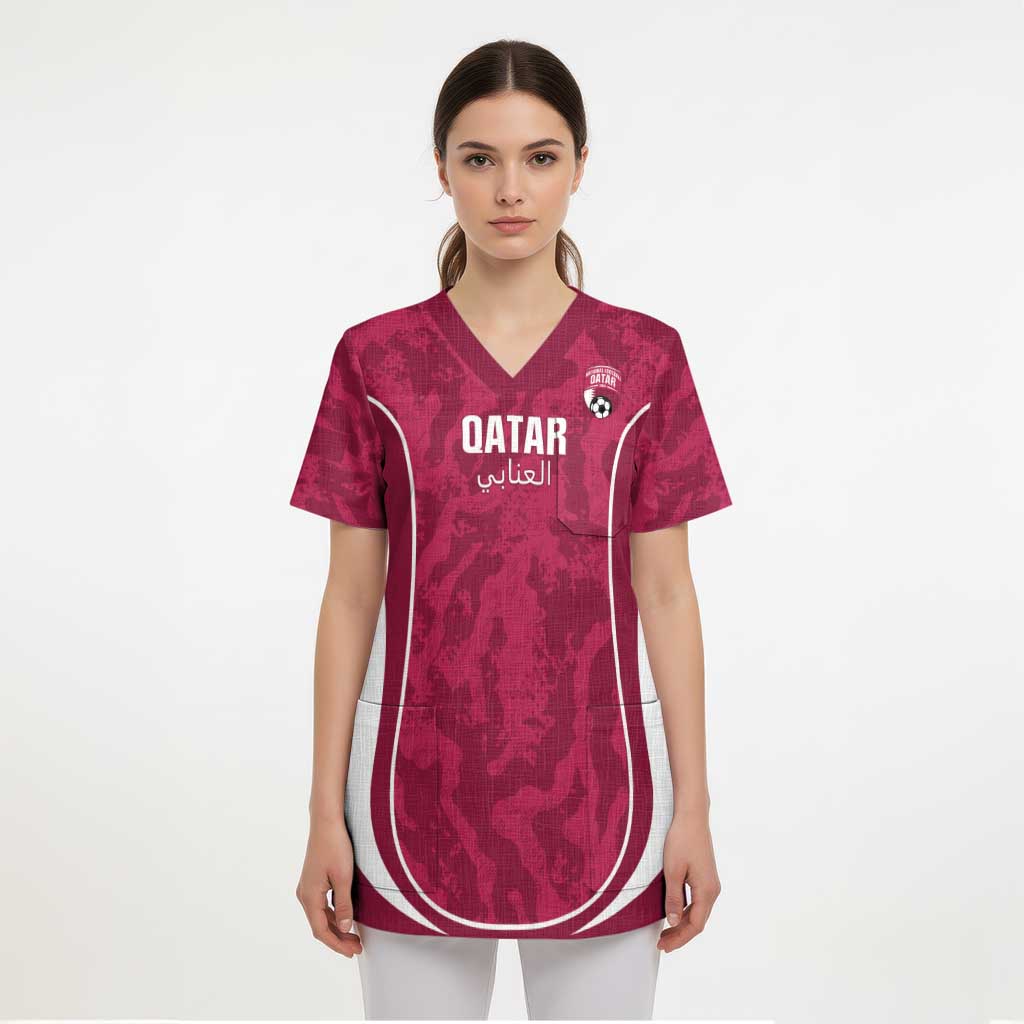 Custom Qatar Football Scrub Top 2026 Come On The Maroons - Wonder Print Shop