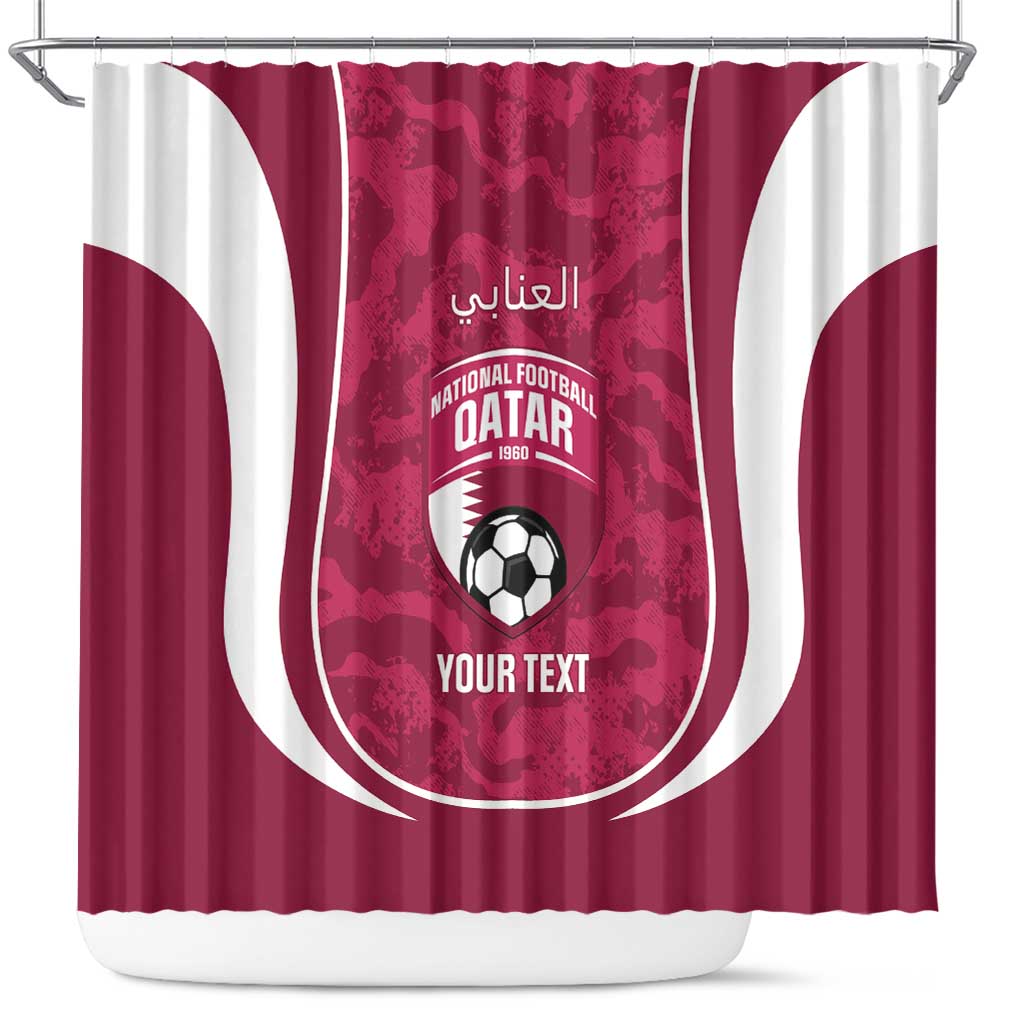 Custom Qatar Football Shower Curtain 2026 Come On The Maroons - Wonder Print Shop