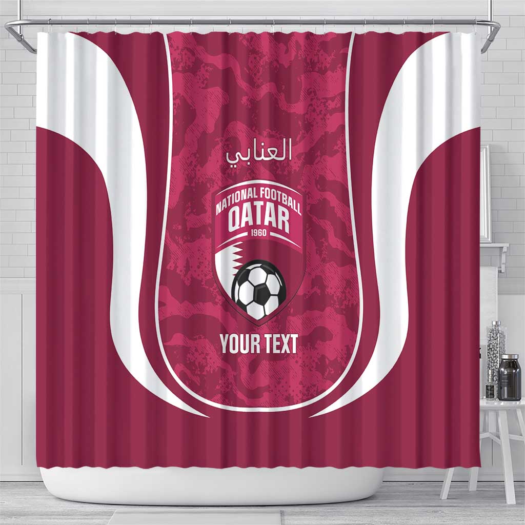 Custom Qatar Football Shower Curtain 2026 Come On The Maroons - Wonder Print Shop