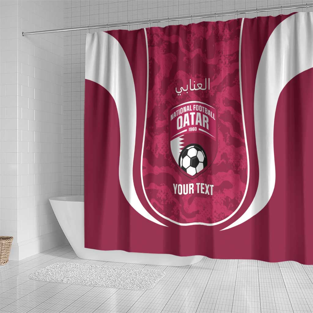 Custom Qatar Football Shower Curtain 2026 Come On The Maroons - Wonder Print Shop